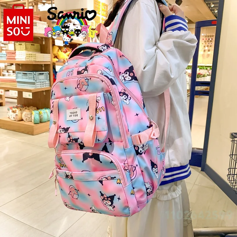 MINISO Kulomi New Student School Bag Fashionable High Quality Women\'s Backpack Cartoon Large Capacity Women\'s Travel Backpack