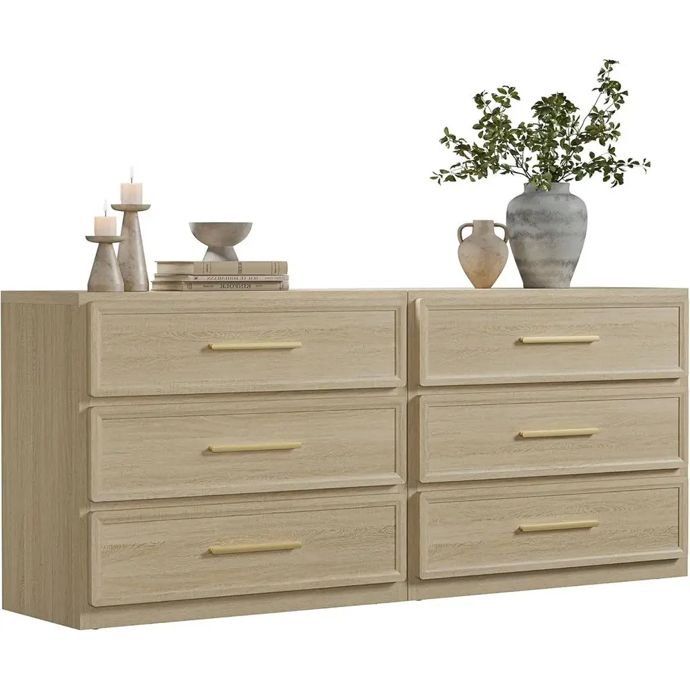 

Комплект из двух больших прикроватных тумбочек - очень большие тумбочки с 3 ящиками для хранения для спальни или гостиной