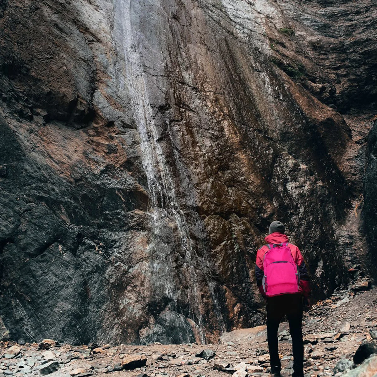 

Foldable Travel Outdoor Bag Outdoor Backpack For Hiking Camping Waterproof Backpack Folding Bag Sports Rosy