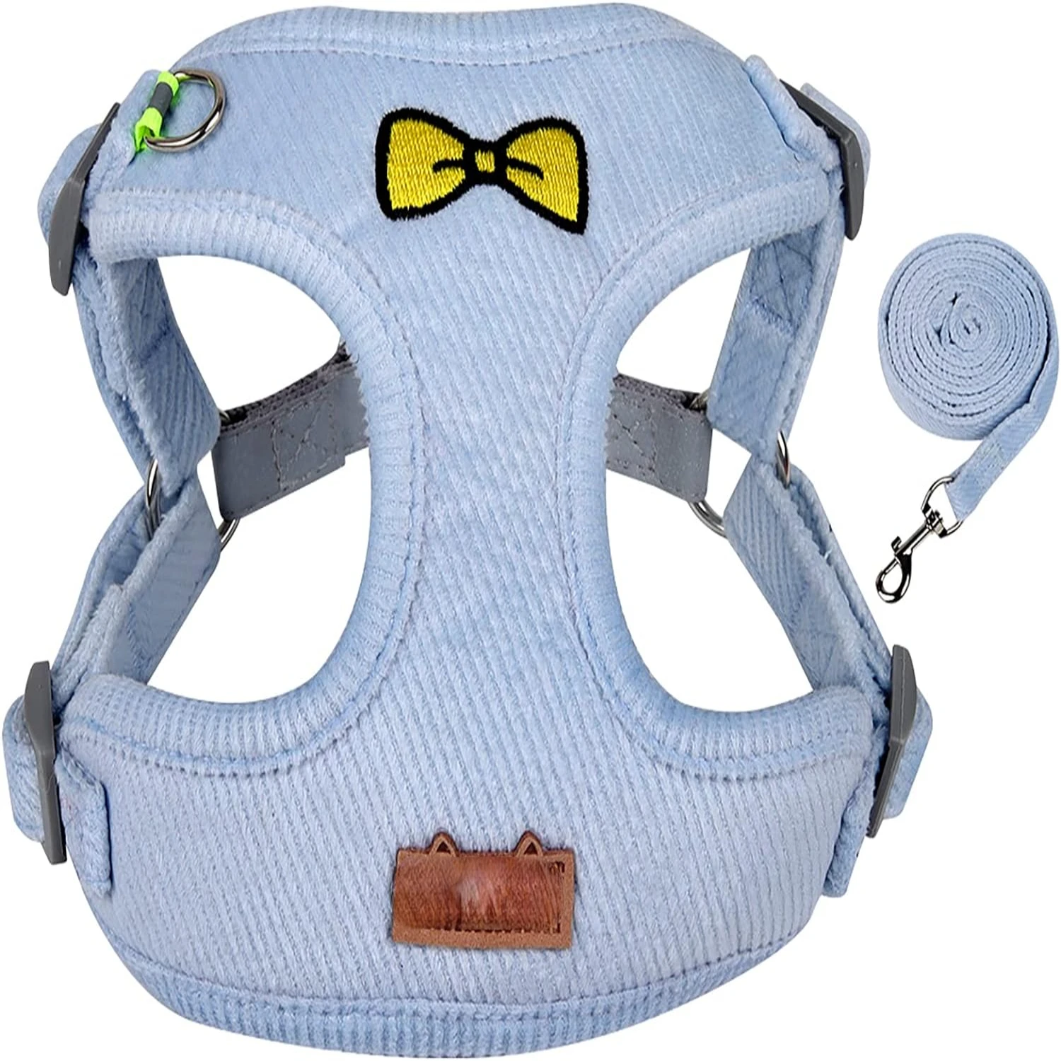 Comfortable Light Blue Soft No Pull Dog Harness with Leash for Small Dogs: Perfect for Outdoor Training and Hiking Adventures