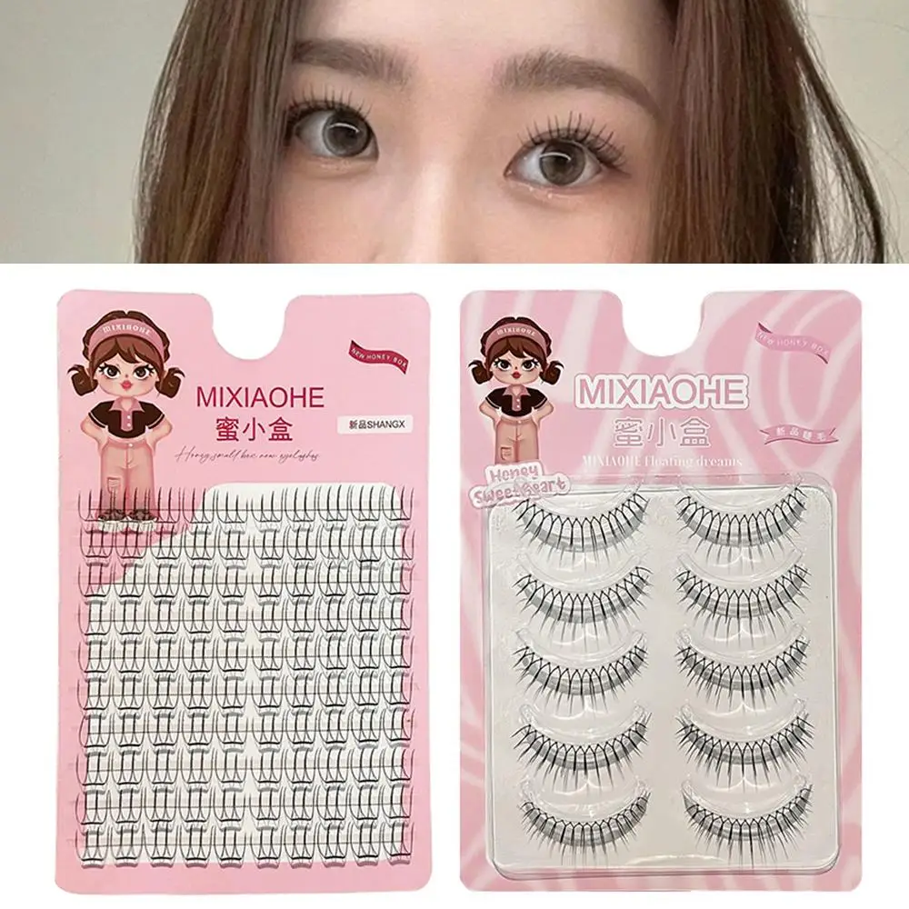 

Segmented Natural Cross Lash Extension Clear Stem U Shape False Eyelashes Daily Use Cosmetics Reusable DIY Iems Beauty Lash