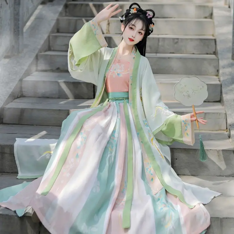 

Chinese Song Traditional Princess Hanfu Dress Suit Women Thin Embroidery Cosplay Fairy Ancient Clothes Lady Vintage Dance Party