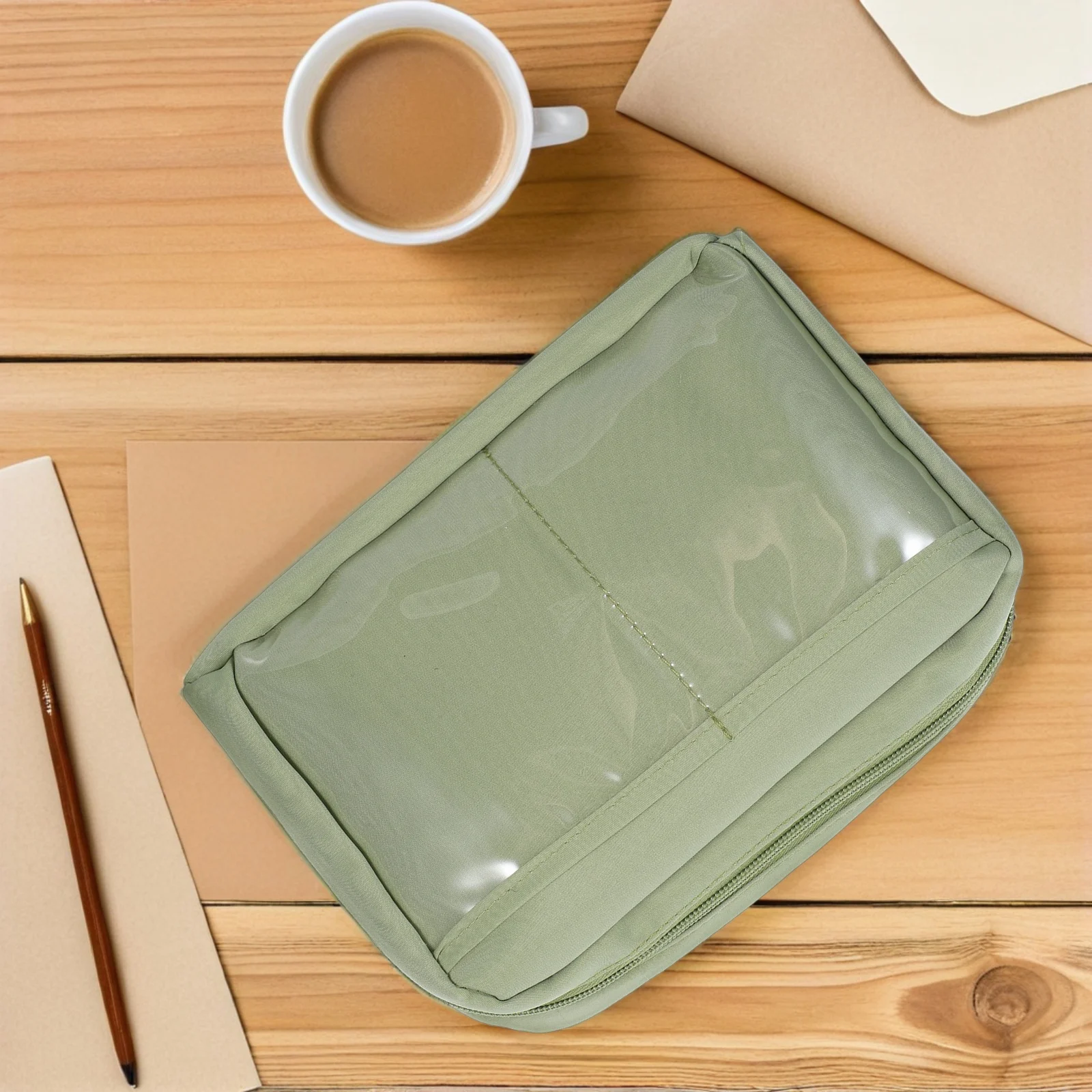 

Capacity Pencil Case Canvas Stationery Organizer Big Pen Pouch Smooth Zipper Portable Student Supplies Travel