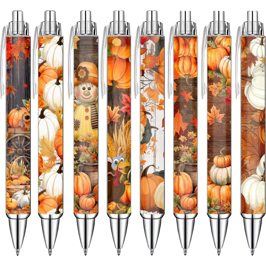 مجموعة أقلام عيد الشكر أقلام حبر جاف ذات طابع سقوط احتفالي للفتيات والطلاب والقرطاسية أقلام كتابة سلسة للرحلات