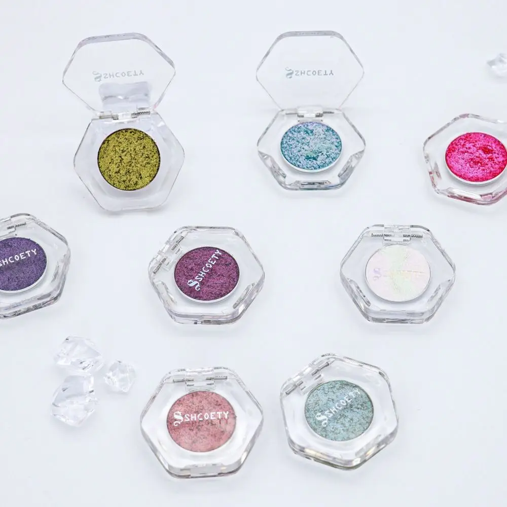 Multicolor High Gloss Chameleon Eyeshadow Fine Shining Long Lasting Glitter Eyeshadow Plate Smooth SweatProof