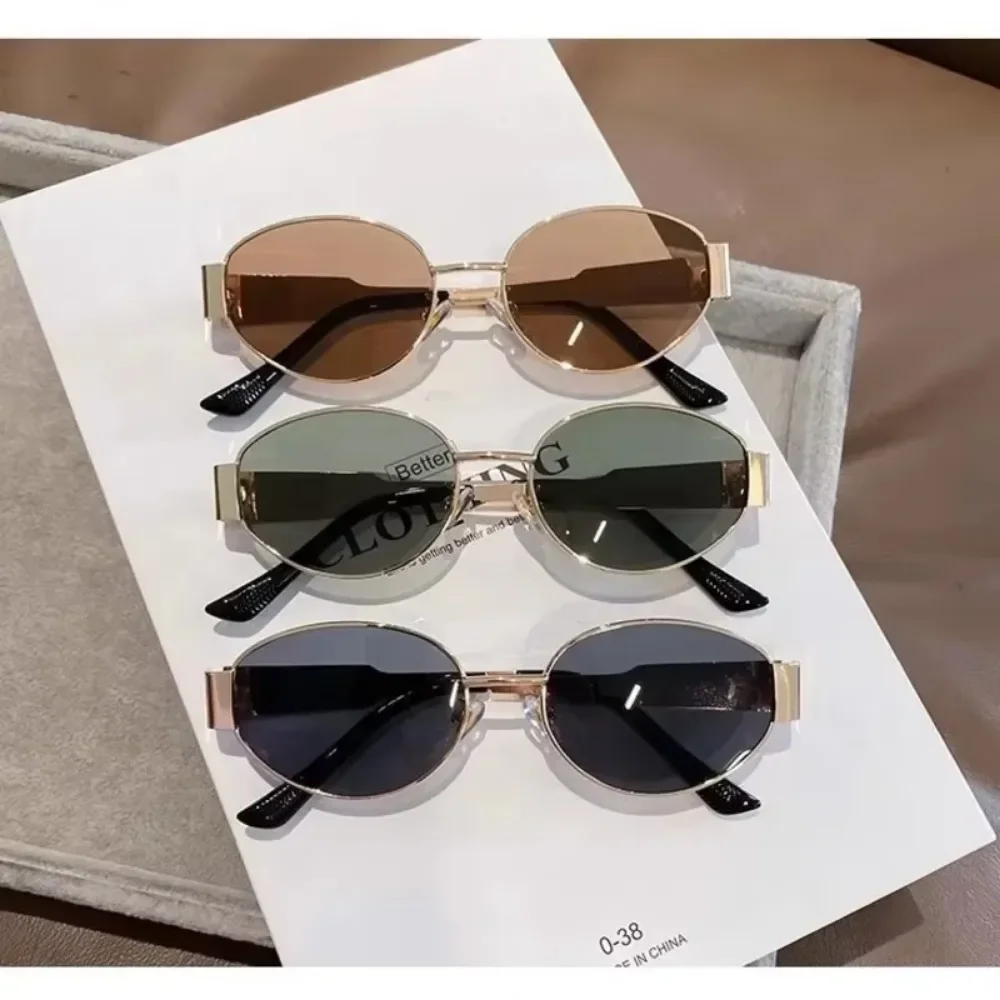 Luxury Metal Brand Sunglasses for Men and Women Unisex Designer Fashion Sun Glasses Oval Unisex Stylish Eyewear Shades image 2