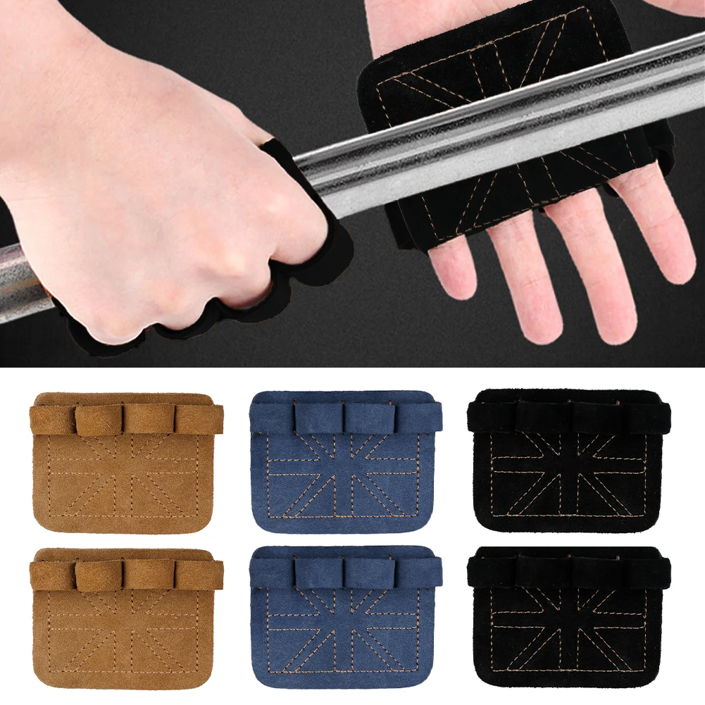 1/2Pcs Leather Weight Lifting Training Gym Gloves Palm Protection Women Men Fitness Sport Grips Pull Ups Weightlifting Anti-Slip