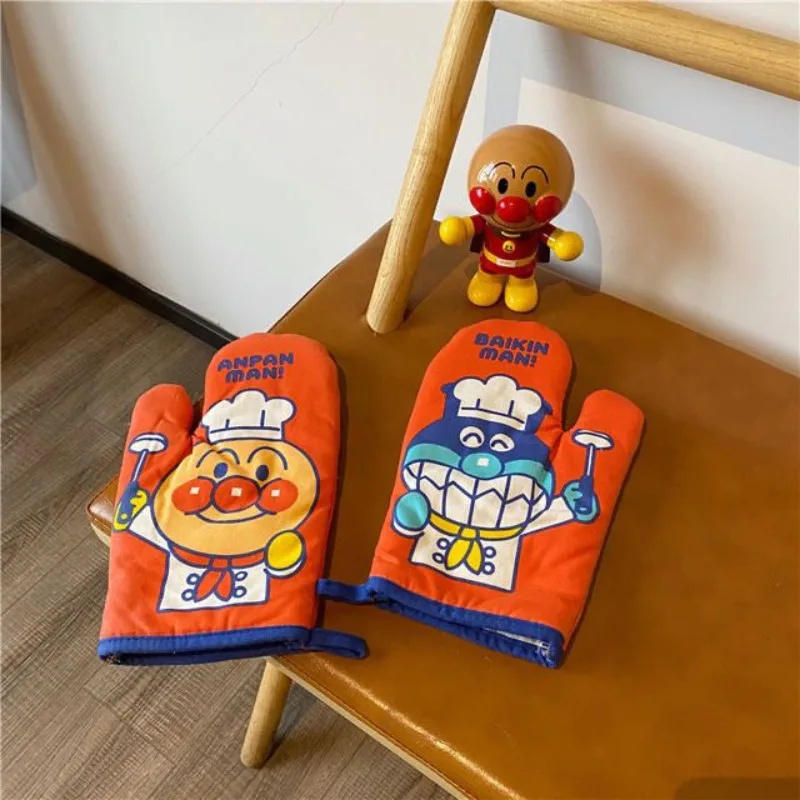 Anpanman Thermal Insulation Glove Cute Cartoon Stamp Pattern Heat-proof Glove Thicken Kitchen Baking Heat-proof Household Gloves view 6