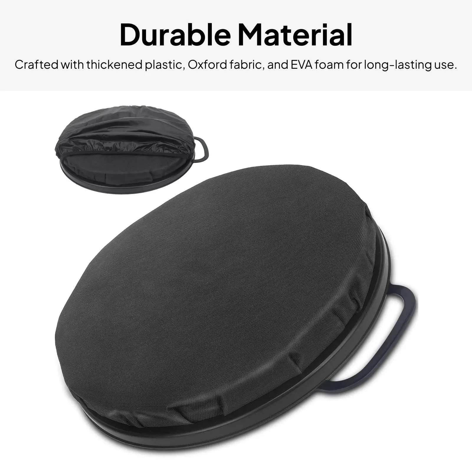 12.1 Inch Foam Cushion Bucket Seat Lid Padded Top with Plastic Tray Waterproof for Gardening Camping Fishing