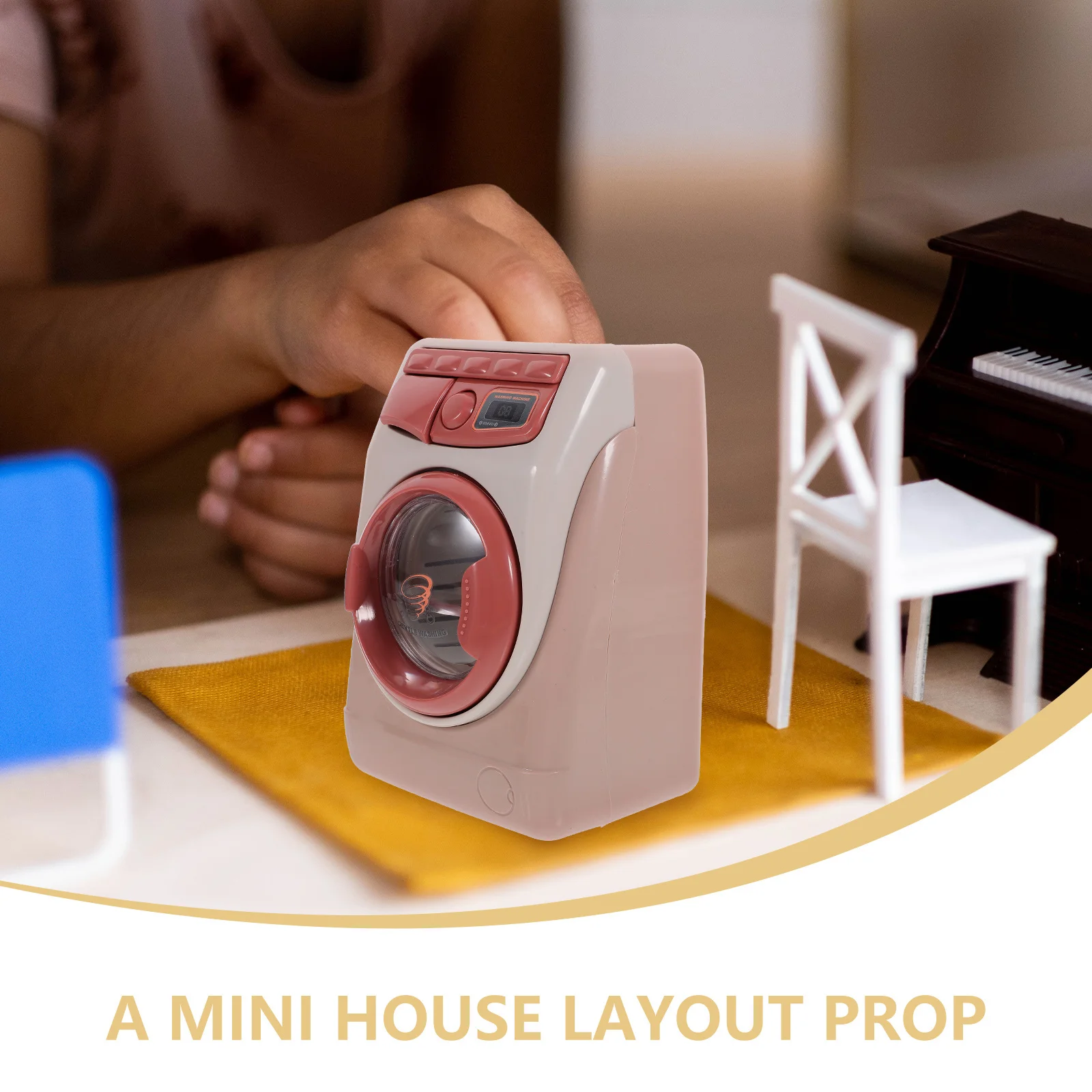 

Mini Washing Machine Plaything Safe Reusable Plastic Cognitive Development Learning Tool for Toddlers Home Pretend Play Activity