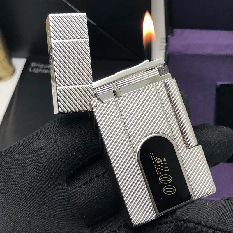 Dopont James Bond Spectre 007 Lighter Bright Sound Portable Outdoor Cigar Lighter Cigarette Butane Gas Luxury Lighters with Box