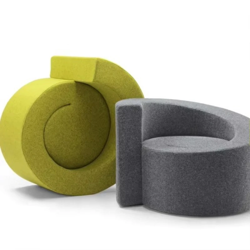 Modern single office sofa with fabric trim for home office or living room hotel lobby