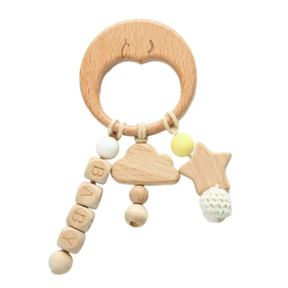 Simpatico sonaglio per bambini in legno anti-smarrimento giocattolo regolabile Montessori campanello sonaglio giocattolo anelli di legno fatti a mano in silicone giocattolo regalo di compleanno