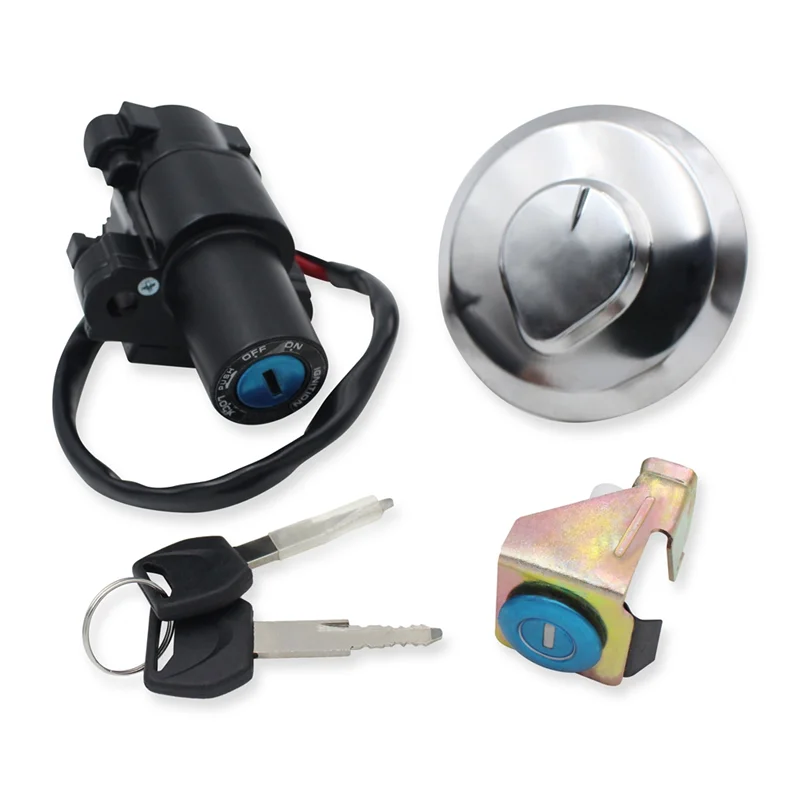 NEW-Motorcycle Ignition Switch Lock Seat Lock GAS Fuel Tunk Cap Lock With Key Set For Honda XL125V 2001-2006