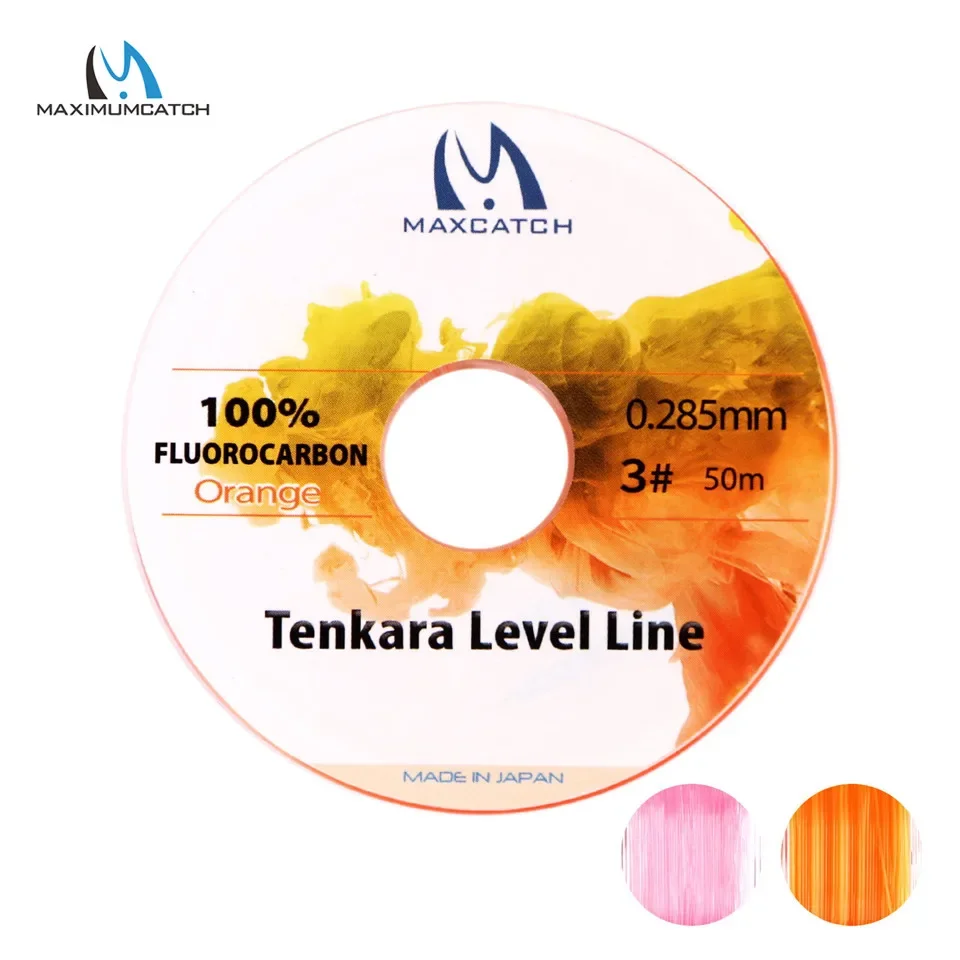 Maximumcatch Tenkara Level Line 50M 2.5# Fluorocarbon Pink/Orange Tenkara Fly Fishing Line