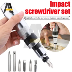 7Pcs CR-V Manual Impact Screwdriver Set Hand Repair Tools Portable Reversible Impact Driver Household Cordless Screwdriver Kits