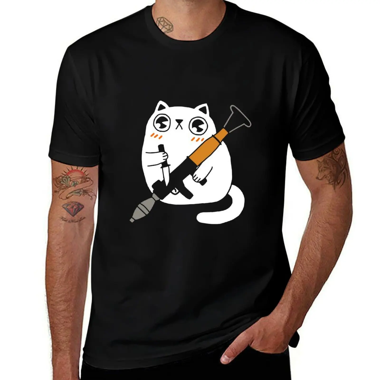 Cuddly Combat Cat T-Shirt Holiday Vacation Tee Shirt T-Shirt