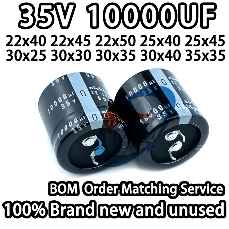 NICHICON-35v10000uF 22x40 22x45 22x50 25x40 25x45 30x25 30x30 30x35 30x40 35x35mm Capacitor