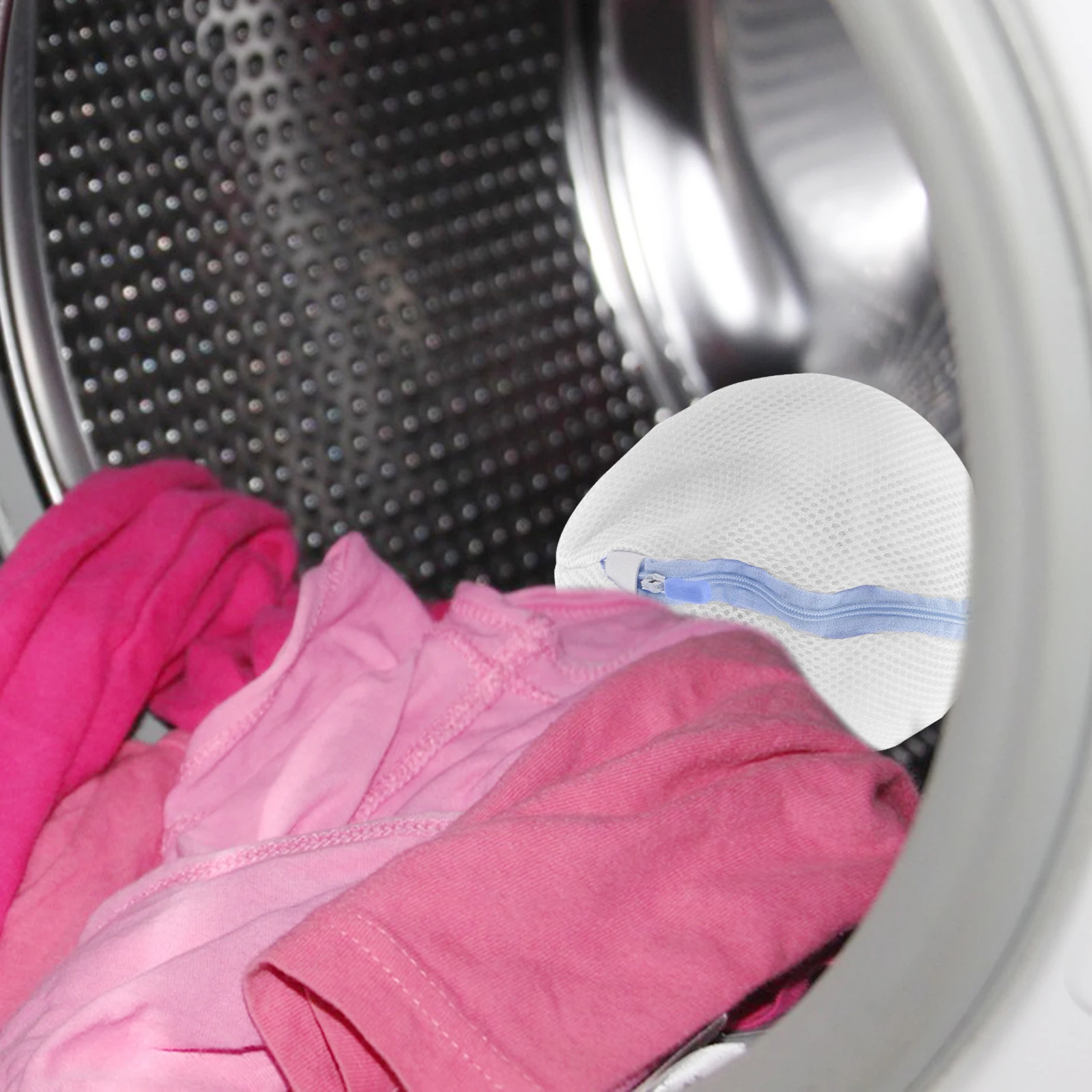 

2pcs Laundry Bra Wash Bra Wash Bag Sock Laundry Bag For Washing Machine Sock Polyester Zipper Mesh Travel Camping