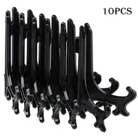 10pcs Plastic Plate Holder Dish Plate Display Stand Foldable Picture Frames Photo Storage Holder Kitchen Storage Organizer
