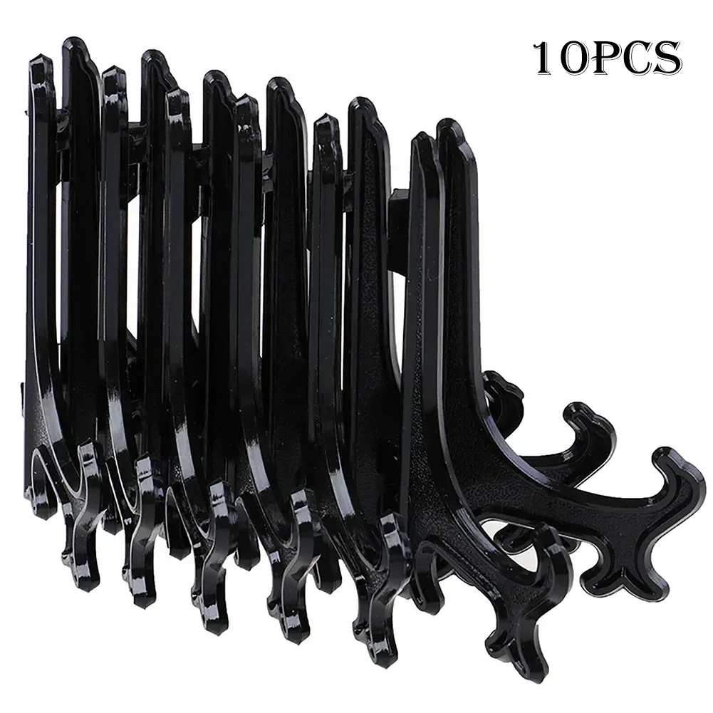 10pcs Plastic Plate Holder Dish Plate Display Stand Foldable Picture Frames Photo Storage Holder Kitchen Storage Organizer