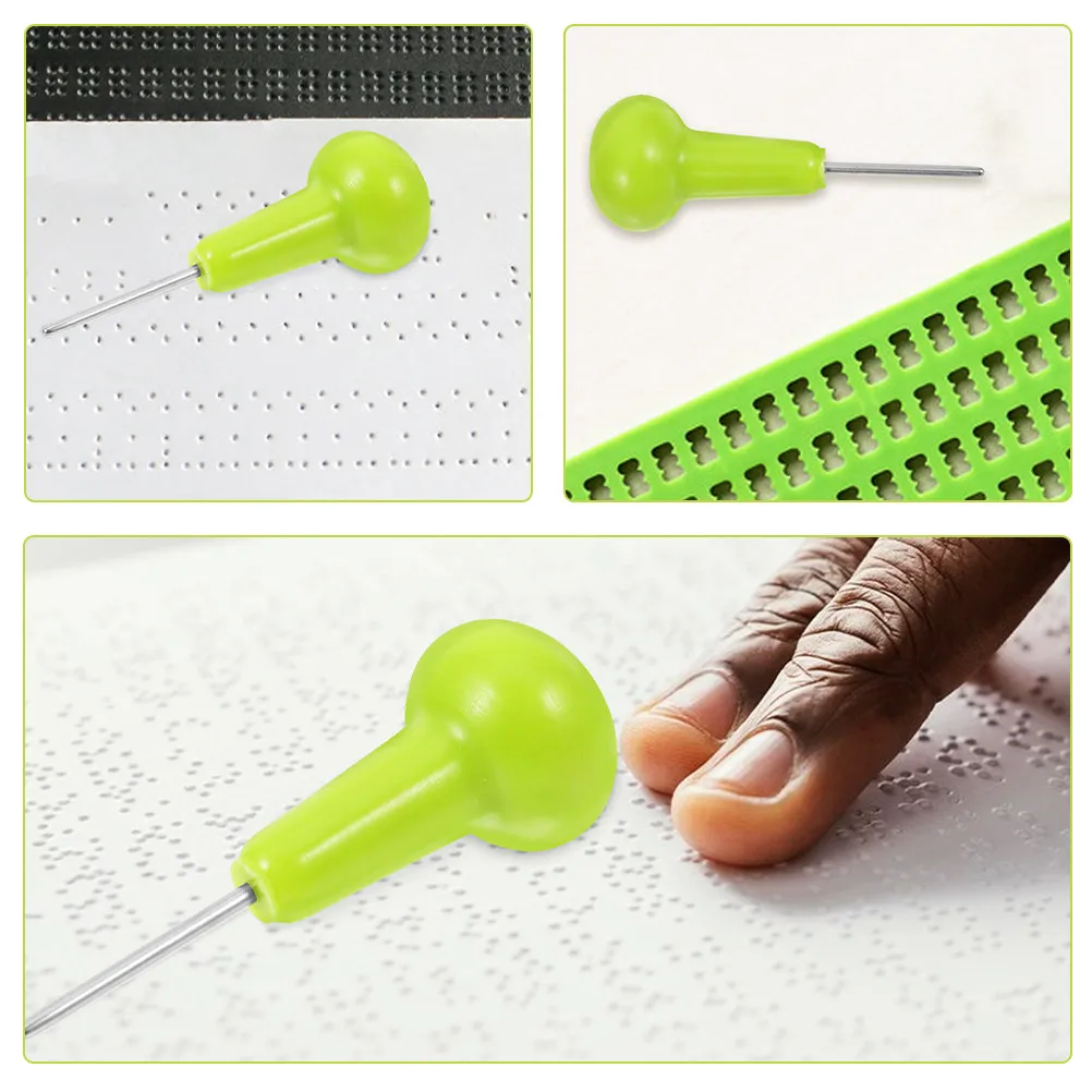 Picture 6: 2Pcs Plastic Braille Pen Blind Writing Tool Comfortable Grip Braille Writer for Learning and Writing by Visually Impaired