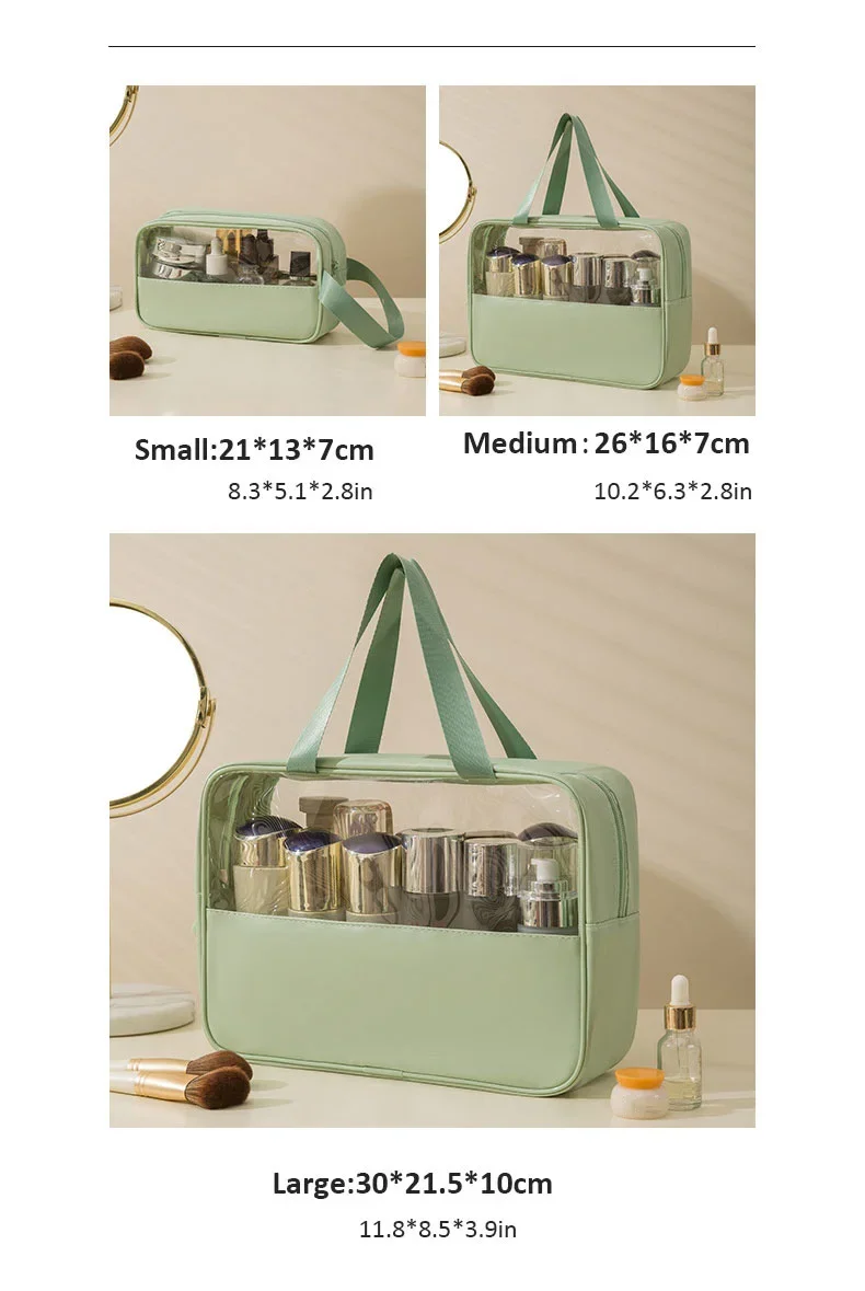 Kulturtasche für Damen und Herren, durchscheinender, wasserdichter Kosmetik-Reise-Organizer für Accessoires und Toilettenartikel – Detail 8