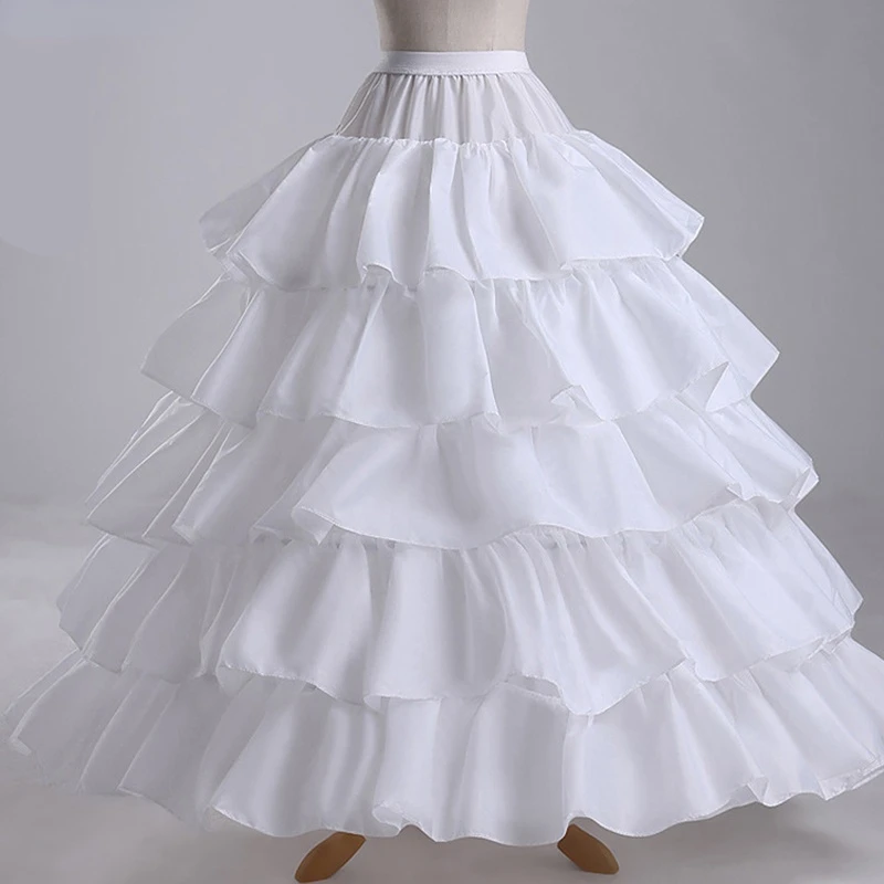 Cheap Long 4 Hoops Petticoat Underskirt For Ball Gown Wedding Dress Mariage Underwear Crinoline Wedding Accessories