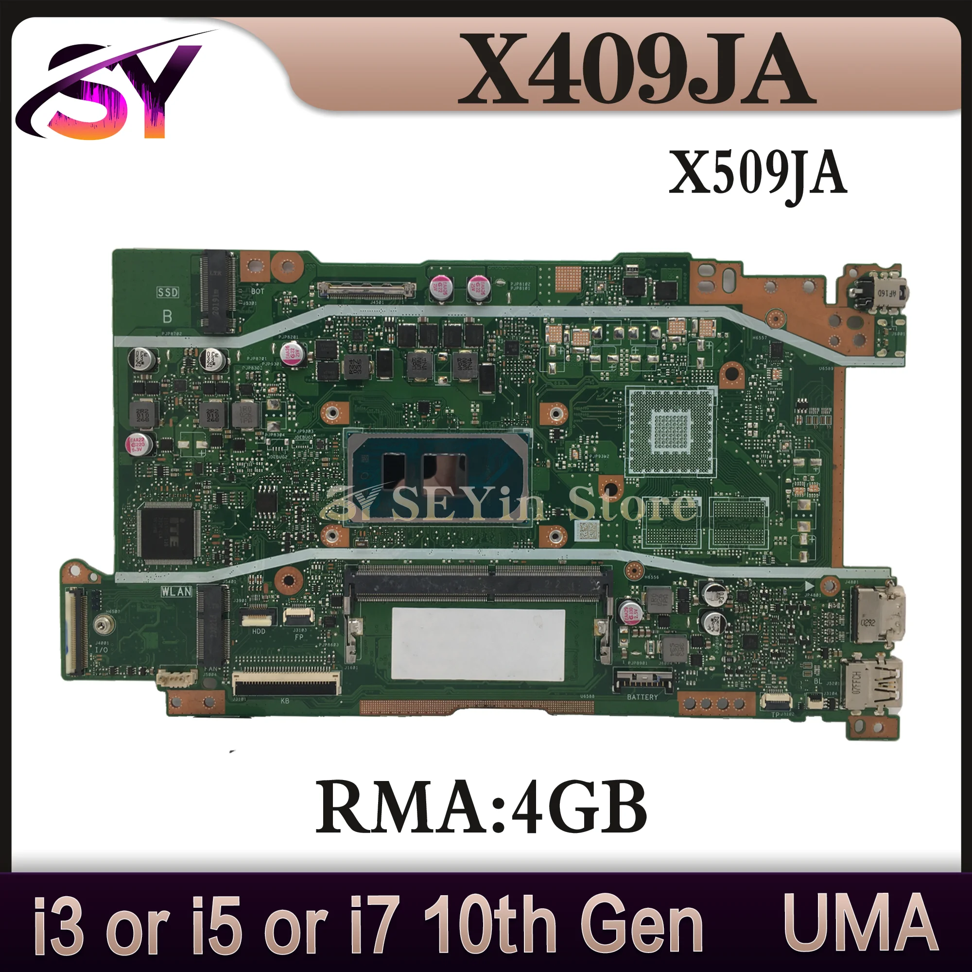 

X409J Mainboard For ASUS P1510CJA X409JA X509JA X409JP X509JP X409JB X509JB R409J A409J F409J A509J F509J Laptop Motherboard