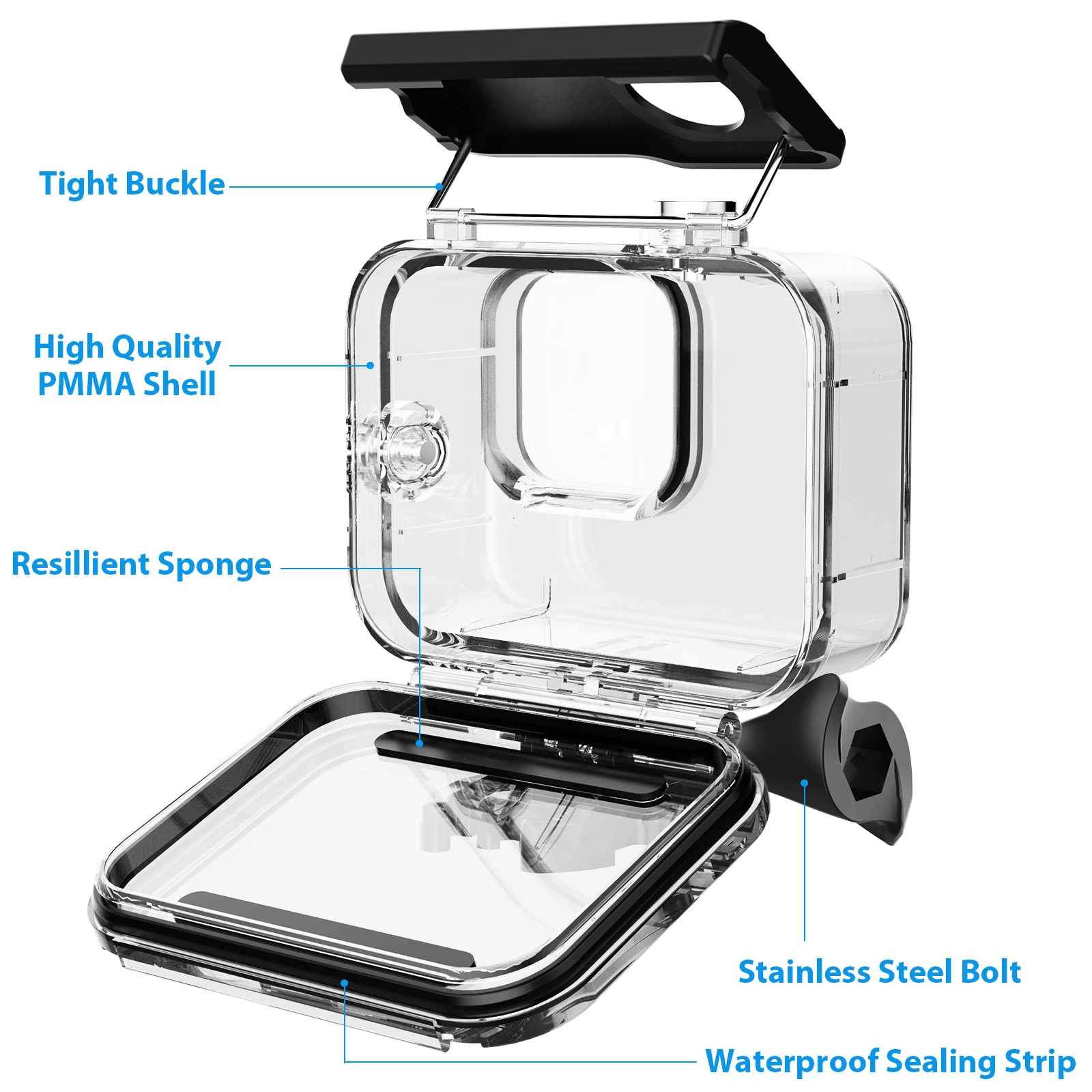 For GoPro Hero 13 12 11 10 9 Black Waterproof Case Housing Diving Protective Underwater Dive Cover 60M For Go Pro Accessories