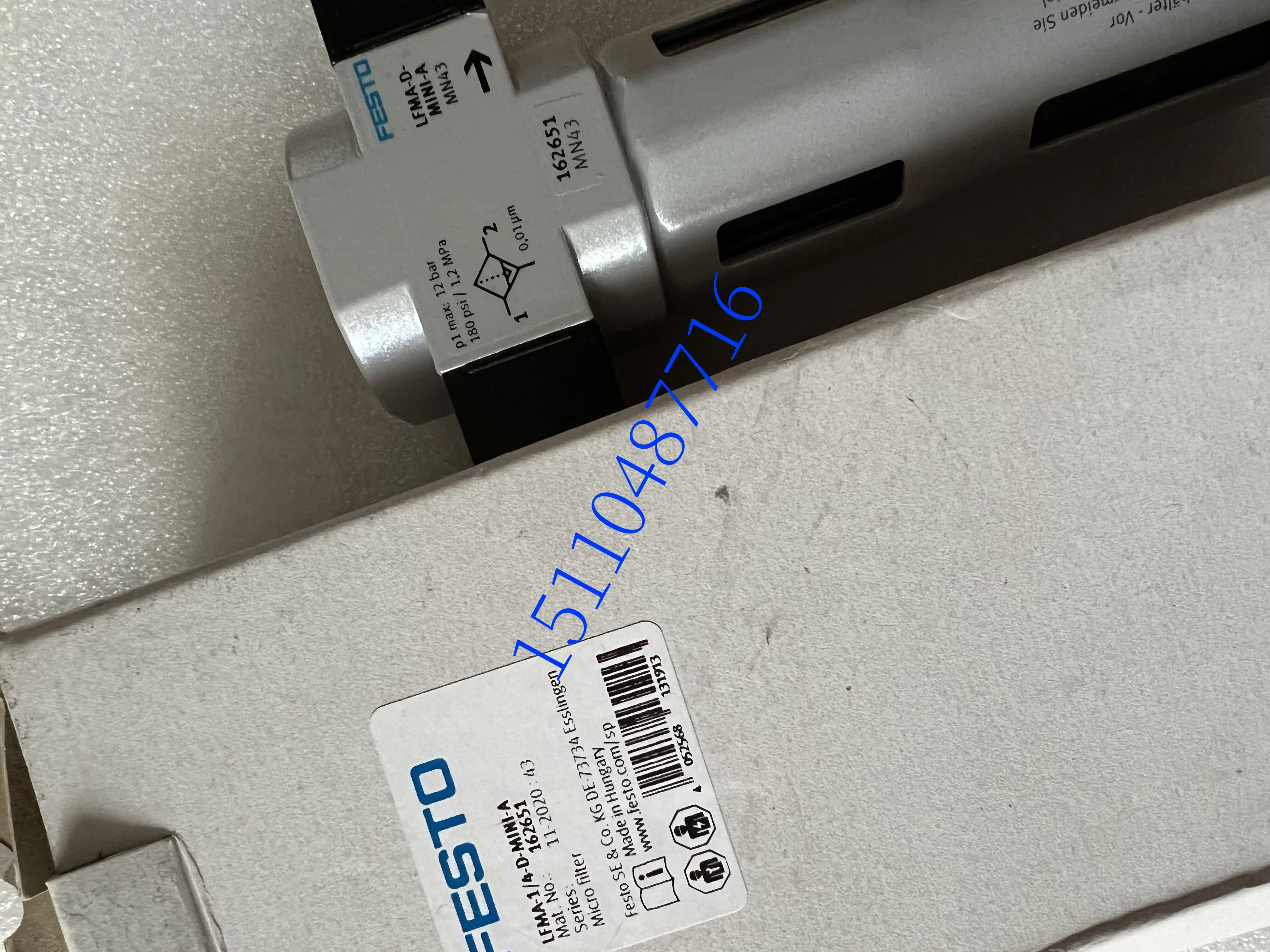 Festo FESTO Ultra Fine Filter LFMA-1/4-D-MINI-A 162651 In Stock