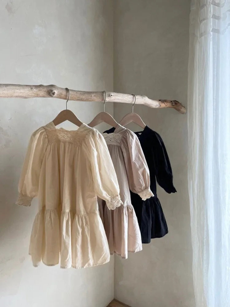 Sisters Clothes Set Spring Autumn Toddler Long Sleeve Baby Cotton Dress Newborn Solid Girl Suit Baby Girl Cute One-piece