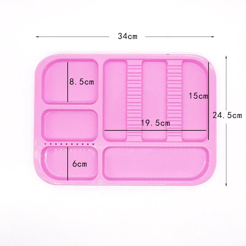 1pcs High Temperature Resistant Color Grid Tray Plastic Instrument Tray Separated Type Can Be Sterilized At High Temperature