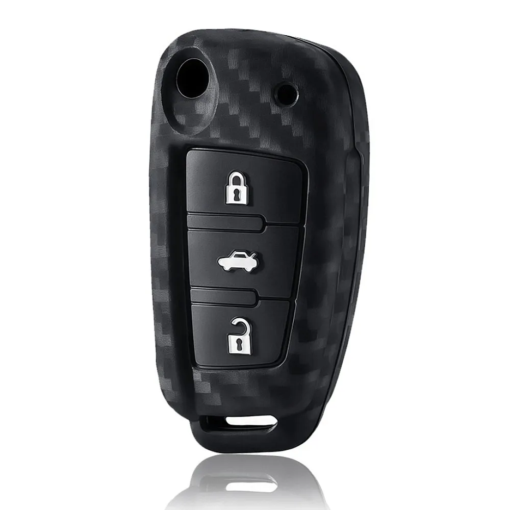 3 Button Silicone Car Remote Key Fob Shell Cover Case For Audi A1 A3 A4 A6 RS6 TT Q3 Q7 2002-2017 For Chery Tiggo 2 3x 4 5x 2020