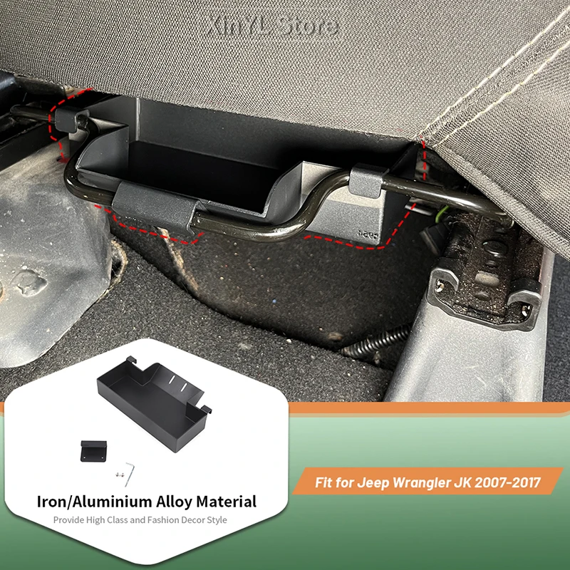 

Aluminium Under Seat Storage Box For Jeep Wrangler JK 2007-2017 Car Interior Organizer Accessories