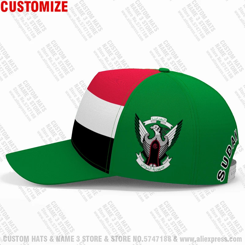 Sudan Baseball Caps Free 3d Custom Made Name Team Logo Sd Hat Sdn Country Travel Islam Nation Sudanese Arab Flag Arabic Headgear