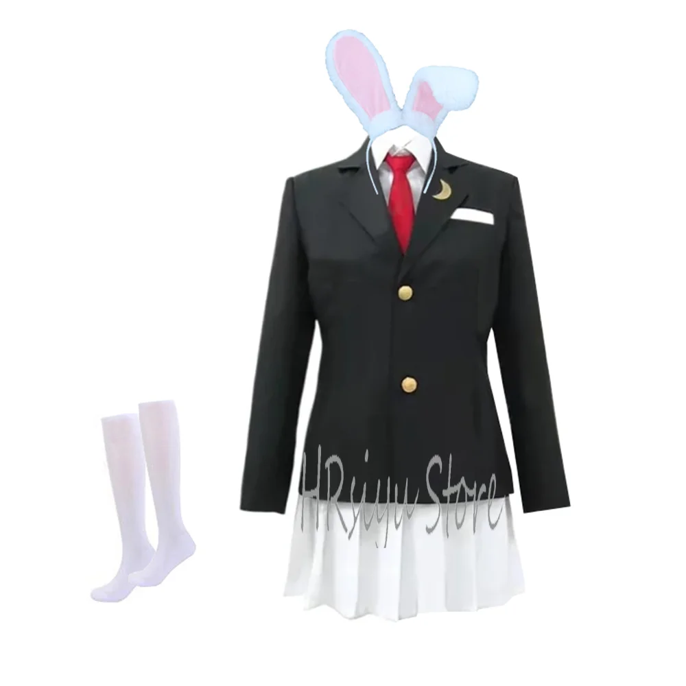 

Anime Touhou Cosplay Reisen Udongein lnaba Costume School Uniform Dress Halloween Party cos