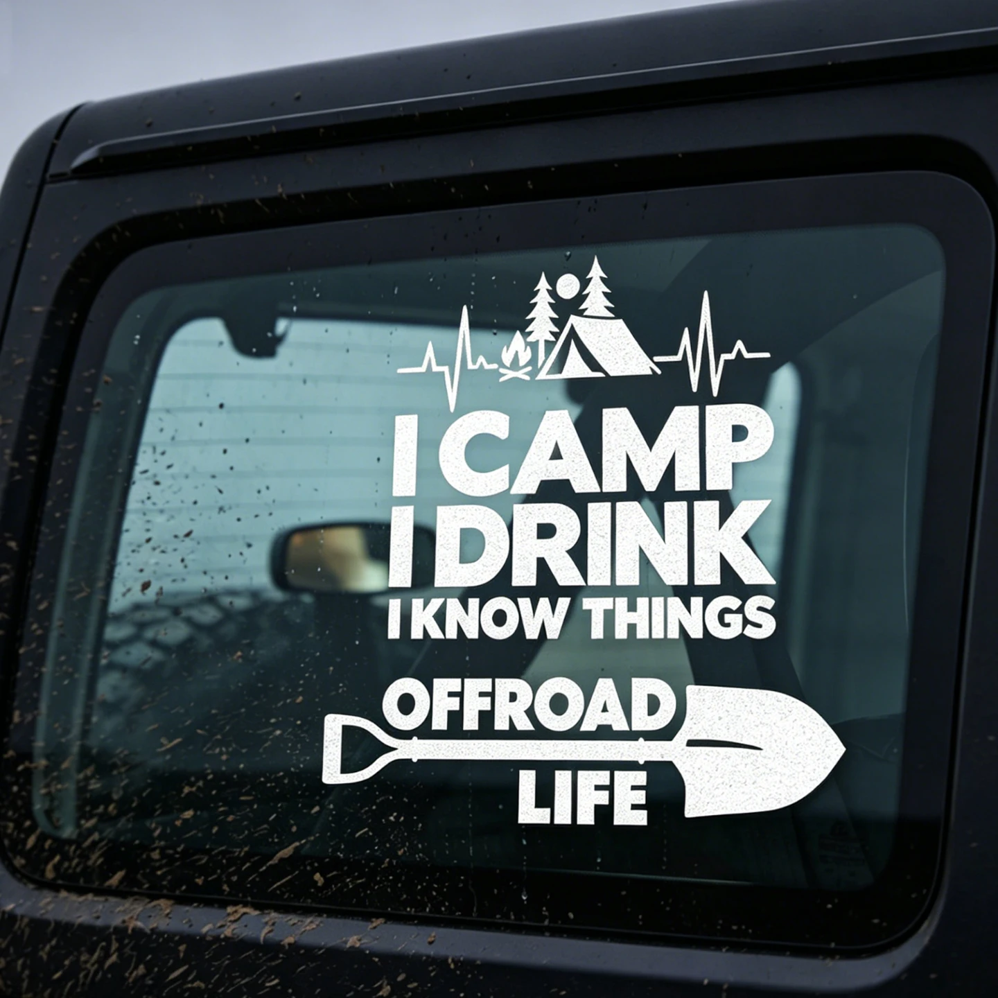 Camping Offroad Life Car Sticker I Camp I Drink I Know Things Vinyl Decal for Truck SUV RV Offroad Vehicle