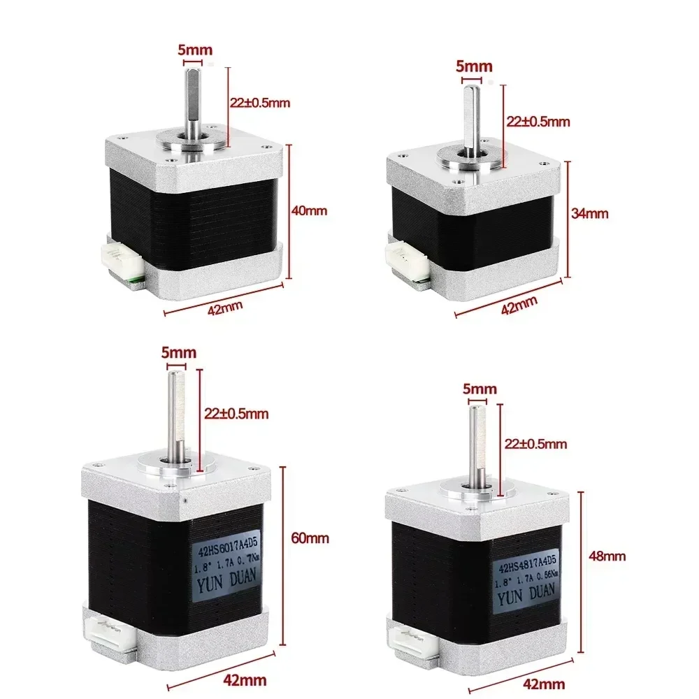 Kit de accionamiento de Motor paso a paso de bucle abierto Nema17, 0,28/0,42/0,56/0,7Nm, 4 conductores, 42 unidades paso a paso para impresora 3D DIY, Robot, grabador XYZ