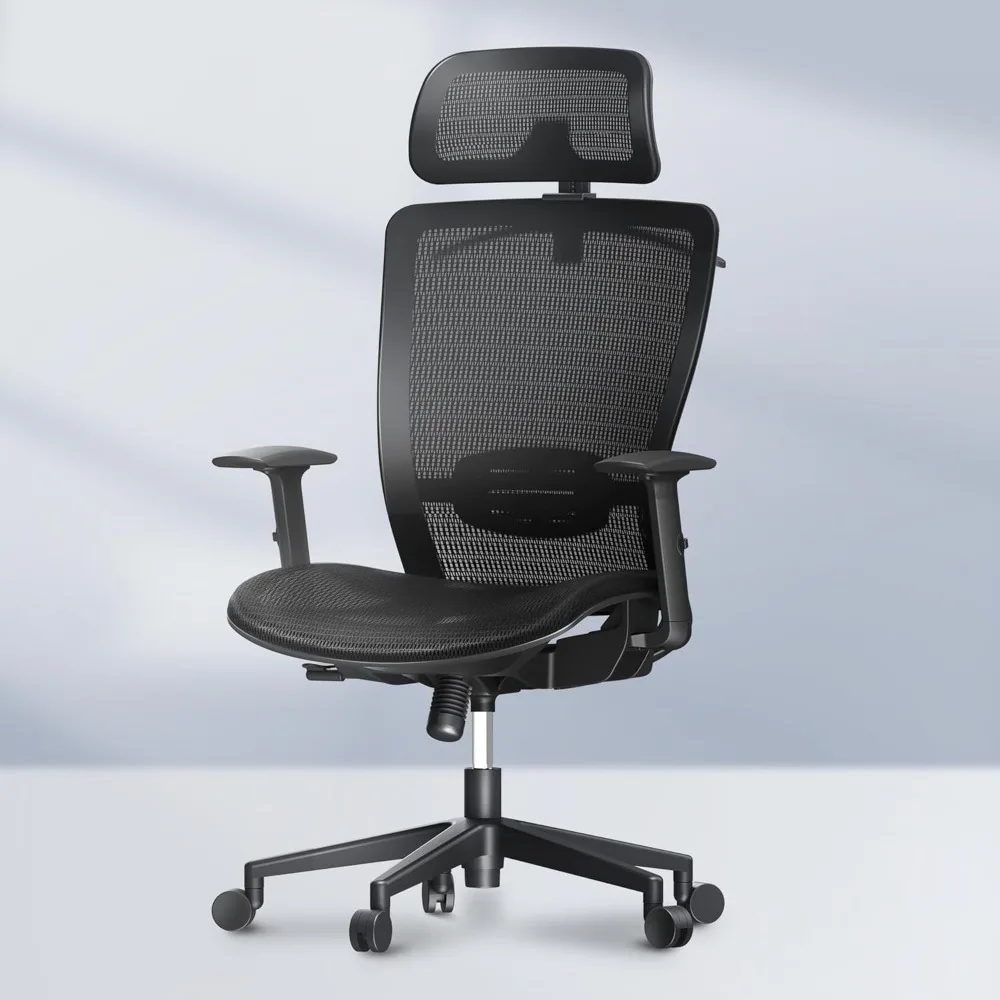 

Ergonomic Office Chair High Back Mesh Swivel Computer Chair Home Office Desk Chairs with Wheels Lumbar Support Deep Black