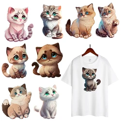 Cute Kawaii Animal Cat Pet Iron On Transfer Patches For DIY Heat Transfer Clothes T-Shirt Thermal Stickers Decoration Printing