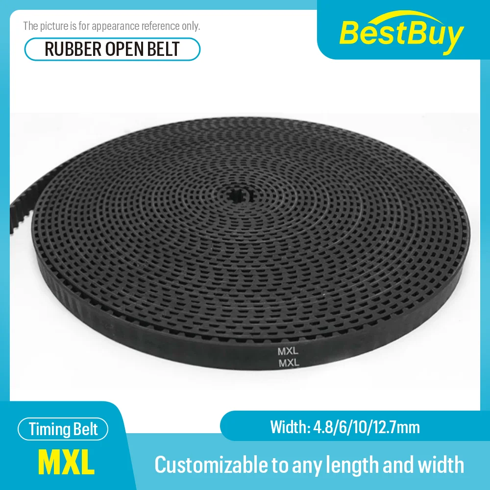 

MXL Open Timing Belt width 4.8/6/10/12. 7m pitch 2. 032mm Rubber Neoprene fiberglass T2MXL Trapezoid Sychronous pulley