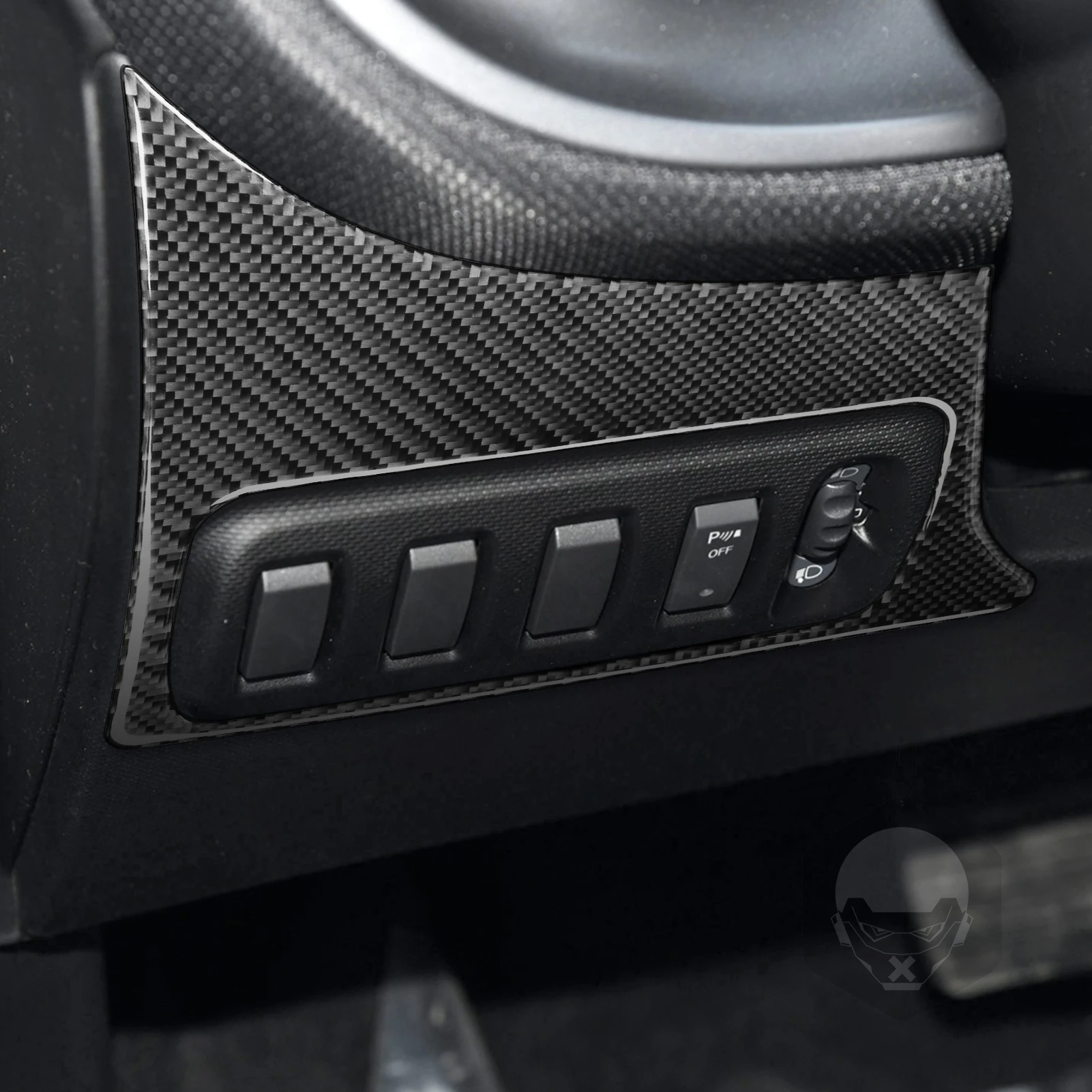 

For Mercedes-Benz Smart 453 2016-2021 Carbon Fiber Headlight Switch Control Panel Cover Trim Car Accessories Decoration Sticker