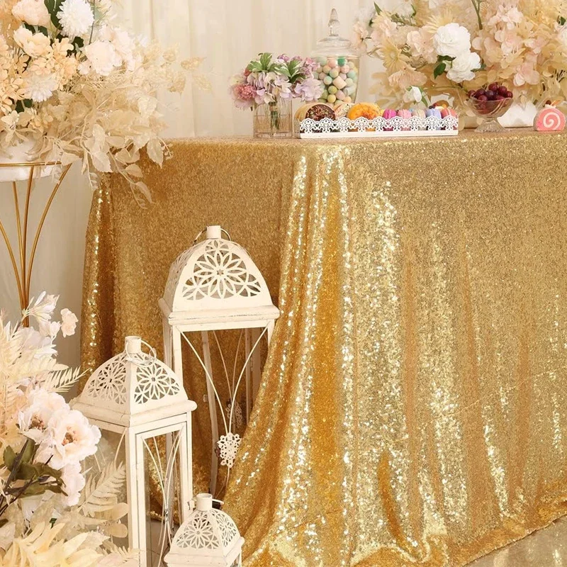 240cm Round Sequin Tablecloth Covers Home Wedding Birthday Christmas Party Outdoor Glitter Sparkling Table Table DecorSupplies