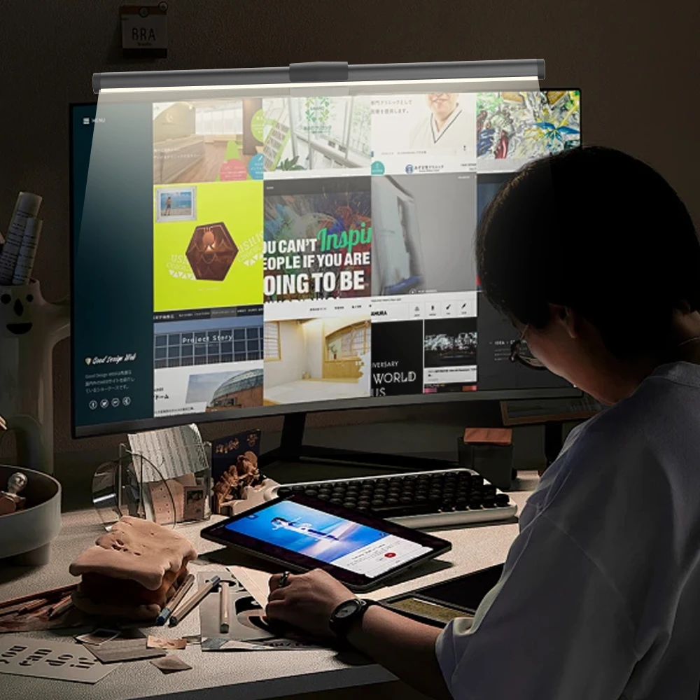 Wiscolor شريط إضاءة LED للكمبيوتر مع جهاز تحكم عن بعد مصباح طاولة العناية بالعين شريط إضاءة شاشة خافت لا وهج للألعاب والمكاتب المنزلية