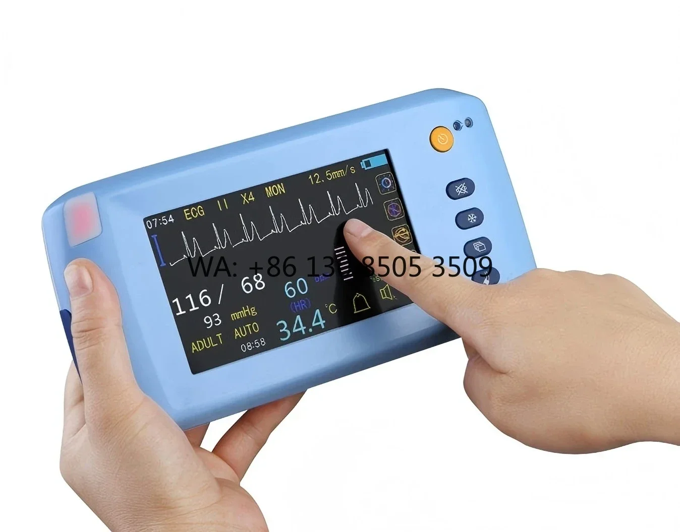 Multiparameter Electric Handheld Patient Monitor EtCO2 Monitoring Color TFT-LCD Touch Screen Portable Veterinary Use Class II