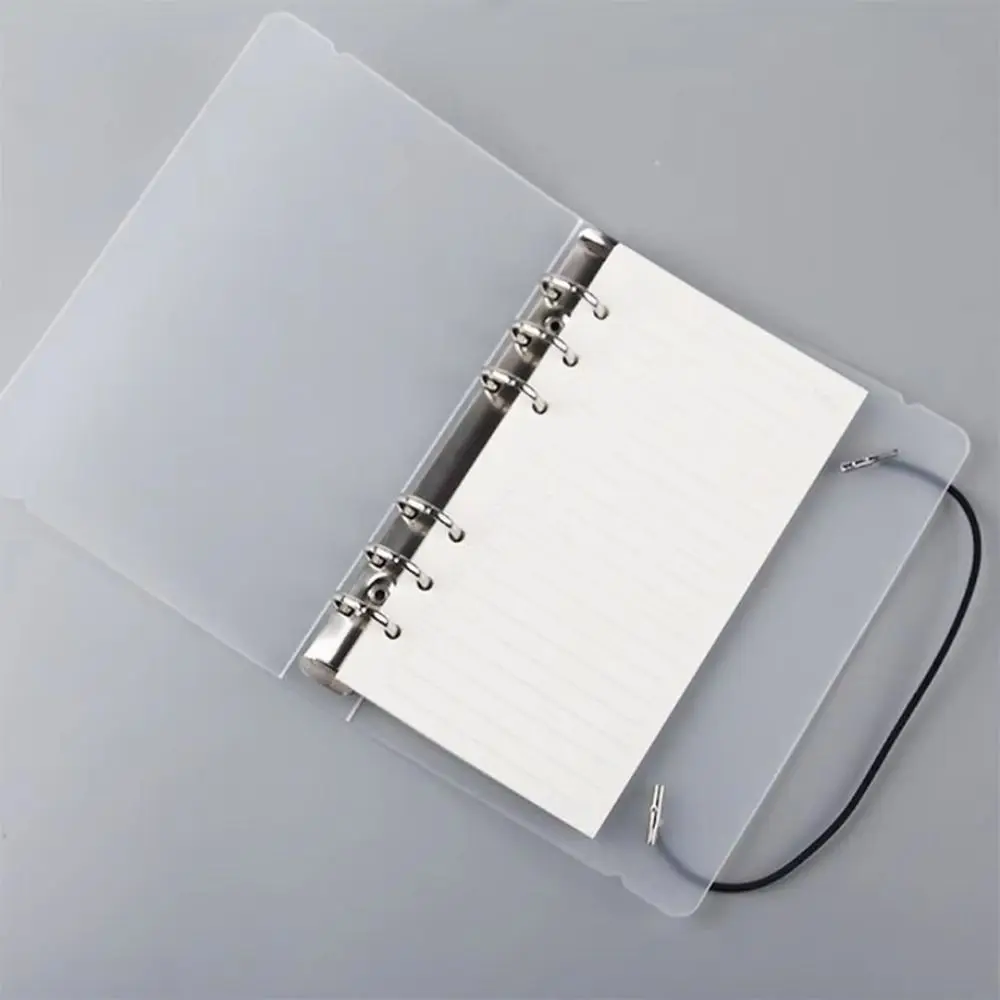 A4/A5/A6 File Binder Translucent with Straps Loose-leaf Notebook Cover 6-hole Frosted Notebook Cover