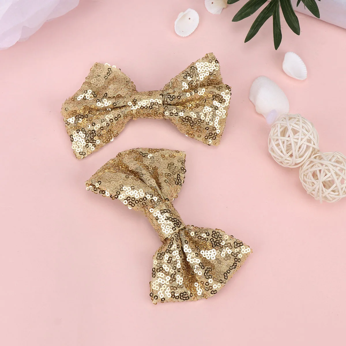 

3Pcs Bowknot Hair Clips Large Sequined Durable Hairpins for Stage Performance Christmas Hair Accessories