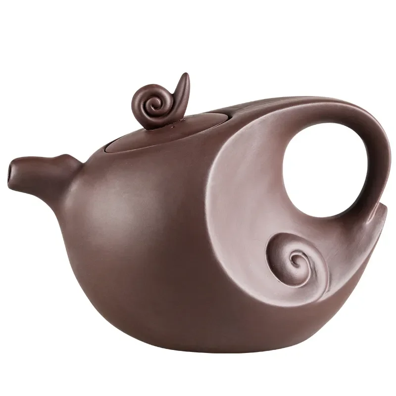 Tetera de arena púrpura hecha a mano de gran capacidad, tetera china Yixing Zisha Zhu, filtro de bola de arcilla, tetera de luna de burbujas