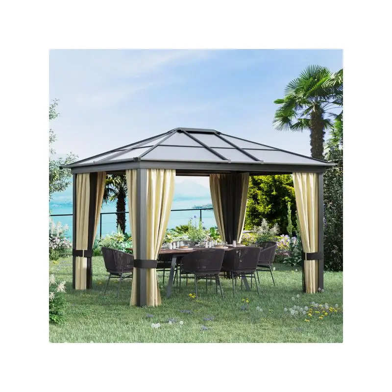 

Альтанка из перголы для патио с выдвижным навесом для гостиной на открытом воздухе